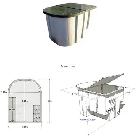 LOCALE TECNICO COMODO INTERRATO VUOTO CON COPERCHIO H 102 4 LOCALE TECNICO COMODO INTERRATO VUOTO CON COPERCHIO H 102 - immagine 2