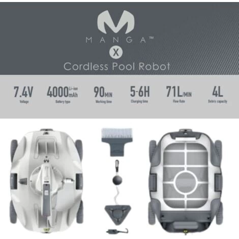 Bestway Robot Pulitore Per Piscina Batteria 90 Min Kokido Sleeve X Serbatoio 4 Litri Cordless 6 Bestway Robot Pulitore Per Piscina Batteria 90 Min Kokido Sleeve X Serbatoio 4 Litri Cordless - immagine 4