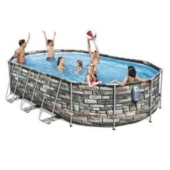 Piscina Fuori Terra Bestway 56719 Power Steel Ovale Set 610x366x122 Cm