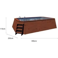 Piscina Pannelli In Legno K2O 490x293x110 Cm Pompa Filtro A Sabbia Di 3.028 L/H Con Scaletta -Bestway Italia 17344657 4