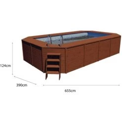 Piscina Pannelli In Legno K2O 655x390x124 Cm Pompa Filtro A Sabbia Di 5.678 L/H Con Scaletta 10 Piscina Pannelli In Legno K2O 655x390x124 Cm Pompa Filtro A Sabbia Di 5.678 L/H Con Scaletta -Bestway Italia 17344660 4