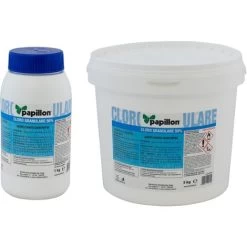 Papillon Cloro Granulare 56% Piscina Polvere 1Kg DiCloro Igiene Acqua Clorazione Shock