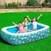 Bestway Piscina Gonfiabile Fuoriterra Fiori 3 Anelli Rettangolare 229x152x56cm Giardino -Bestway Italia 19559163 1