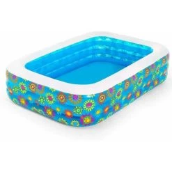 Bestway Piscina Gonfiabile Fuoriterra Fiori 3 Anelli Rettangolare 229x152x56cm Giardino -Bestway Italia 19559163 3