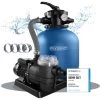 Pompa Filtro Piscina Con Prefiltro Portata 11.000 L/h Filtraggio A Sabbia Depuratore Sabbia Serbatoio 27kg