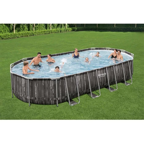 Piscina Fuori Terra Bestway 5611T Power Steel Ovale 732x366x122cm 4 Piscina Fuori Terra Bestway 5611T Power Steel Ovale 732x366x122cm - immagine 2