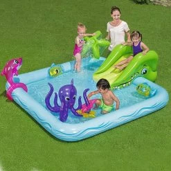 Bestway Piscina Parco Giochi Gonfiabile Water Grass Playcenter Con Scivolo E Doccia
