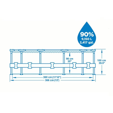 Piscina Fuori Terra Bestway Steel Pro Max Effetto Rattan 366x100 Cm Con Pompa Filtro A Cartuccia 2.006 L/H Con Scaletta 6 Piscina Fuori Terra Bestway Steel Pro Max Effetto Rattan 366x100 Cm Con Pompa Filtro A Cartuccia 2.006 L/H Con Scaletta - immagine 4