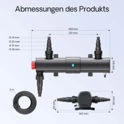Sterilizzatore UV A Acqua Per Laghetto SunSun CUV-218 Con Lampada 18W -Bestway Italia 3297146 3