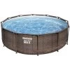 Bestway Piscina Base Struttura E Liner Rotonda Steel Pro MAX Da 366x100 Cm Rattan Scuro -Bestway Italia 33639021 1