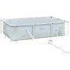 Outsunny Piscina Fuoriterra Autoportante, Piscina Rigida Rettangolare Con Filtro E Valvola In Acciaio E PVC, Grigio, 252x152x65cm -Bestway Italia 34988506 1