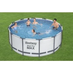 Bestway Piscina Base Struttura E Liner Rotonda Steel Pro MAX Da 366x122 Cm Grigio Chiaro -Bestway Italia 35260954 2