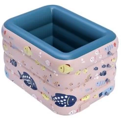 Piscina Gonfiabile Estiva A 4 Strati O Piscina Per Bambini Pieghevole, Vasca Interna All'aperto (1,2 M) - Rosa Loto