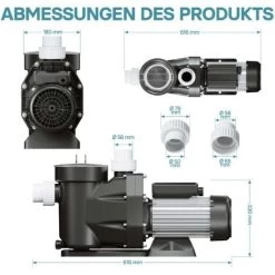 Wiltec Pompa Per Piscina 33600 L/h 1500 W Pompa Filtrante Di Movimento Per Piscine -Bestway Italia 3564137 4