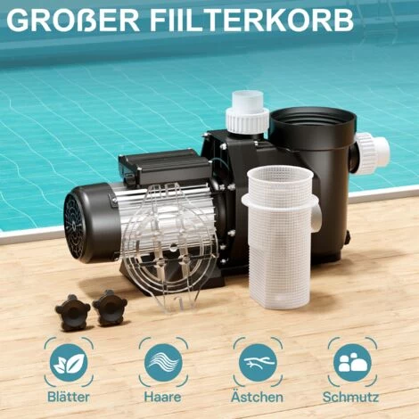 Wiltec Pompa Per Piscina 19200 L/h 750 W Pompa Filtrante Di Movimento Per Piscine 7 Wiltec Pompa Per Piscina 19200 L/h 750 W Pompa Filtrante Di Movimento Per Piscine - immagine 5