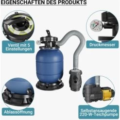 Filtro A Sabbia Con Valvola A 5 Posizioni Pompa Autoadescante HZS-200 220W Set Piscina -Bestway Italia 35874149 4