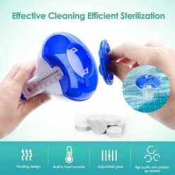 Distributore Di Cloro Galleggiante,Dispenser Di Bromo Chimico Con Termometro,5 Livelli Di Flusso Regolabili Adatto Per Piscina,Vasche Idromassaggio, E Spa -Bestway Italia 36243925 4