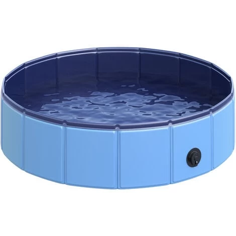 PawHut Piscina Per Cani Animali Domestici Portatile Pieghevole In PVC Blu Ø80x20cm 3 PawHut Piscina Per Cani Animali Domestici Portatile Pieghevole In PVC Blu Ø80x20cm