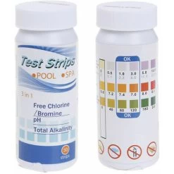 Test Kit Per Acqua Piscina E SPA - 50 Strisce - 4 In 1 - Bromo, Cloro Libero, PH, Alcalinità Totale