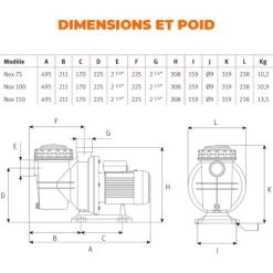 Pompa Di Filtrazione Per Piscina ESPA - Modello NOX 150 22M -Bestway Italia 41870532 3