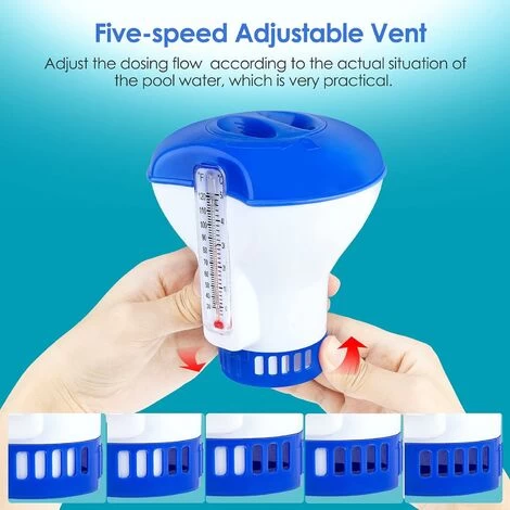 SOEKAVIA Diffusore Di Cloro Per Piscina Con Termometro, Distributore Galleggiante Automatico, Distributore Di Cloro Per Piscina Da 5 Pollici, Distributore Di Prodotti Chimici Per Piscina, Stagno, Spa 6 SOEKAVIA Diffusore Di Cloro Per Piscina Con Termometro, Distributore Galleggiante Automatico, Distributore Di Cloro Per Piscina Da 5 Pollici, Distributore Di Prodotti Chimici Per Piscina, Stagno, Spa - immagine 4