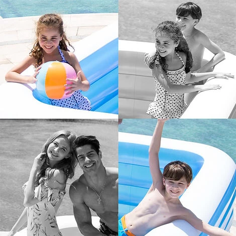 HALOYO Piscina Family Rettangolare Gonfiabile 18012572cm 4 Anelli 5 HALOYO Piscina Family Rettangolare Gonfiabile 18012572cm 4 Anelli - immagine 3
