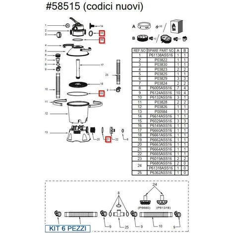 BESTWAY Kit 6 Pezzi Guarnizioni Per Il Filtro 58515 (ex 58397) 4 BESTWAY Kit 6 Pezzi Guarnizioni Per Il Filtro 58515 (ex 58397) - immagine 2