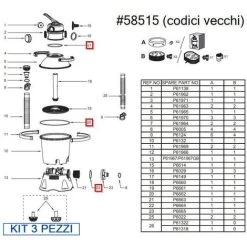 BESTWAY Kit 3 Pezzi Guarnizioni Per Il Filtro 58515 (ex 58397)