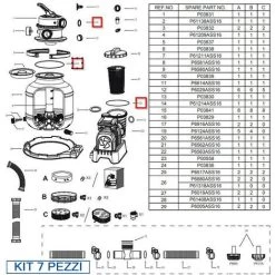 BESTWAY Kit 7 Pezzi Guarnizioni Per I Filtri 58497.58499.58466.58366