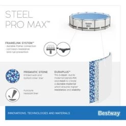 Piscina Fuori Terra Tubolare Bestway Steel Pro Max 305x100 Cm Con Pompa Filtro A Cartuccia 1.249 L/H Con Scaletta 9 Piscina Fuori Terra Tubolare Bestway Steel Pro Max 305x100 Cm Con Pompa Filtro A Cartuccia 1.249 L/H Con Scaletta -Bestway Italia 51745558 3