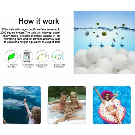 Sfere Filtranti Per Piscine Sfere Filtranti Da 700 G Sfere Filtranti, Media Filtranti In Fibra Per Piscina Filtri A Sabbia Filtraggio Dell'acqua 6 Sfere Filtranti Per Piscine Sfere Filtranti Da 700 G Sfere Filtranti, Media Filtranti In Fibra Per Piscina Filtri A Sabbia Filtraggio Dell'acqua - immagine 4