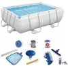 Pack Piscina Rettangolare Bestway Frame 287X201x100 Cm Con Pompa Filtro, Scala, Kit Di Pulizia E Dispensatore Di Cloro 1 Pack Piscina Rettangolare Bestway Frame 287X201x100 Cm Con Pompa Filtro, Scala, Kit Di Pulizia E Dispensatore Di Cloro -Bestway Italia 52530316 1
