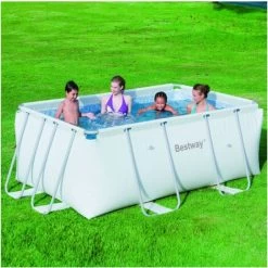 Pack Piscina Rettangolare Bestway Frame 287X201x100 Cm Con Pompa Filtro, Scala, Kit Di Pulizia E Dispensatore Di Cloro -Bestway Italia 52530316 5