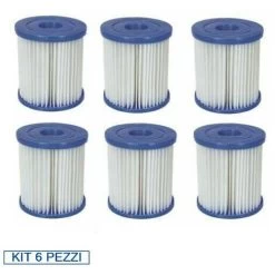BESTWAY Kit 6 Pezzi 58093 Filtro A Cartuccia Di Tipo I Pompe Da 1.249 Lt/ora