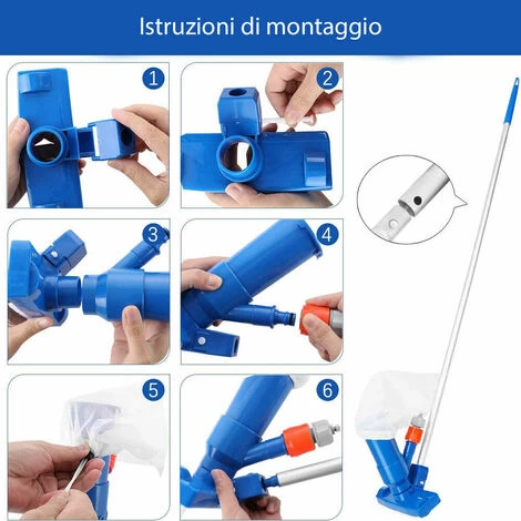 Aspiratore Per Fondo Piscine Fuoriterra Con Asta Da 135 Cm - Con Effetto Venturi 4 Aspiratore Per Fondo Piscine Fuoriterra Con Asta Da 135 Cm - Con Effetto Venturi - immagine 2