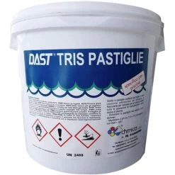 Dast Tris Tricloro In Pastiglie Cloro Lento Per Multifunzione Per Acqua Piscina 5 Kg