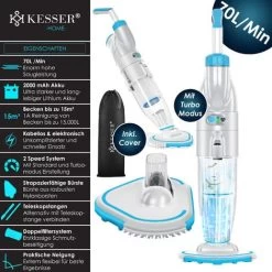 KESSER® Pool Vacuum Cleaner With Rechargeable Battery Electric Pool Floor Vacuum Cleaner Hand Vacuum Cleaner Pool Cleaner With Filter & 2-Speed System Hand Vacuum Blau (de), Bis Zu 15 M³ (15000 Li 8 KESSER® Pool Vacuum Cleaner With Rechargeable Battery Electric Pool Floor Vacuum Cleaner Hand Vacuum Cleaner Pool Cleaner With Filter & 2-Speed System Hand Vacuum Blau (de), Bis Zu 15 M³ (15000 Li -Bestway Italia 53551520 2