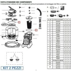 BESTWAY Kit 2 Guarnizioni Pompa Filtro 58497 5678 Lt/h