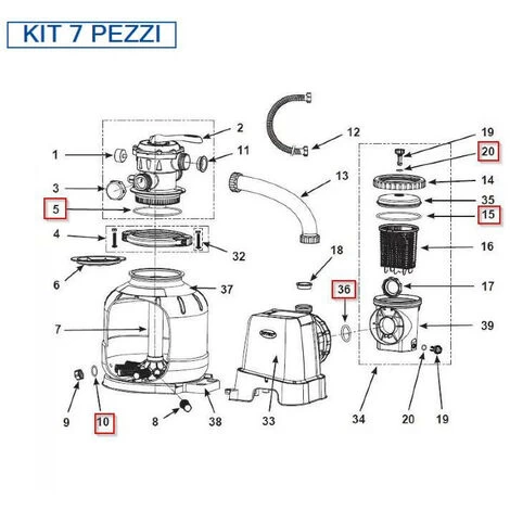 INTEX Kit Guarnizioni Pompa Filtro A Sabbia Modello 70220-2 E 60220-2 3 INTEX Kit Guarnizioni Pompa Filtro A Sabbia Modello 70220-2 E 60220-2