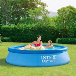 Intex Set Piscina Da Famiglia Rotonda 244 X 61 Cm Con Copertura Telo Blu Scuro -Bestway Italia 53620507 5