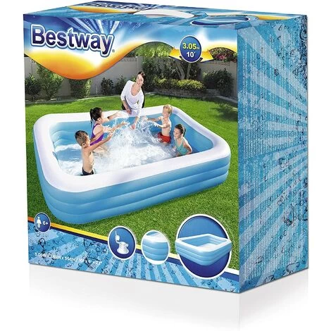 Piscina Gonfiabile Family 305 X 183 X 56 Cm 3 Anelli, Bestway 54009 5 Piscina Gonfiabile Family 305 X 183 X 56 Cm 3 Anelli, Bestway 54009 - immagine 3