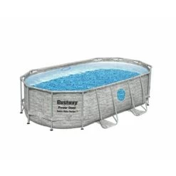 Piscina Fuori Terra Ovale In Finta Pietra 427x250x100 Cm Con Oblo', Filtro, Scala, Copertura - Bestway 56714 -Bestway Italia 54944653 4