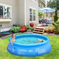 Outsunny Piscina Gonfiabile Da Giardino Per 3-4 Persone In PVC A 3 Strati Con Valvola Di Scarico E Pompa Manuale Inclusa, Φ274x76cm, Blu 8 Outsunny Piscina Gonfiabile Da Giardino Per 3-4 Persone In PVC A 3 Strati Con Valvola Di Scarico E Pompa Manuale Inclusa, Φ274x76cm, Blu -Bestway Italia 55054611 2