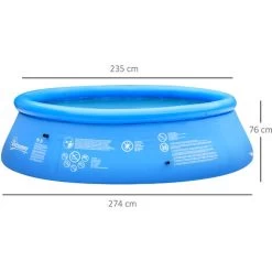 Outsunny Piscina Gonfiabile Da Giardino Per 3-4 Persone In PVC A 3 Strati Con Valvola Di Scarico E Pompa Manuale Inclusa, Φ274x76cm, Blu 9 Outsunny Piscina Gonfiabile Da Giardino Per 3-4 Persone In PVC A 3 Strati Con Valvola Di Scarico E Pompa Manuale Inclusa, Φ274x76cm, Blu -Bestway Italia 55054611 3