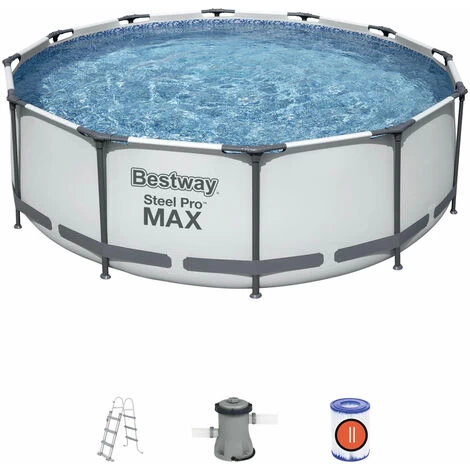 Piscina Fuori Terra Bestway Steel Pro Max 366x100 Cm Con Pompa FIltro A Cartuccia 2.006 L/H Con Scaletta 3 Piscina Fuori Terra Bestway Steel Pro Max 366x100 Cm Con Pompa FIltro A Cartuccia 2.006 L/H Con Scaletta