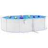 Piscina Con Pareti In Acciaio Ovale 490x360x120 Cm Bianca VidaXL -Bestway Italia 56059651 1