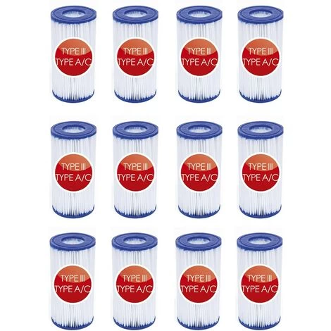 Bestway 58012 Cartuccia Di Ricambio Per Pompa Filtro Da 5.678 L/h Tipo III O Intex 29000 Mod.A Offerta 12 Filtri 3 Bestway 58012 Cartuccia Di Ricambio Per Pompa Filtro Da 5.678 L/h Tipo III O Intex 29000 Mod.A Offerta 12 Filtri
