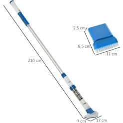 Outsunny Aspirapolvere Per Piscina Portatile Cordless Con Palo Telescopico, 210x17x7cm, Bianco E Blu -Bestway Italia 59115818 3