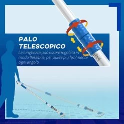 Outsunny Aspirapolvere Per Piscina Portatile Cordless Con Palo Telescopico, 210x17x7cm, Bianco E Blu -Bestway Italia 59115818 5