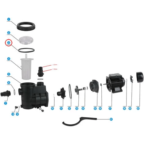 Pezzo Di Ricambio: Guarnizione 1 Per Pompe Per Piscine SunSun HZS-200 300 5 Pezzo Di Ricambio: Guarnizione 1 Per Pompe Per Piscine SunSun HZS-200 300 - immagine 3